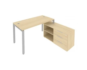 Рабочая станция на П-образном м/к с опорной тумбой правая 150x152x75 Metal System images