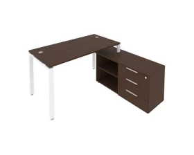 Рабочая станция на П-образном м/к с опорной тумбой правая 150x152x75 Metal System images