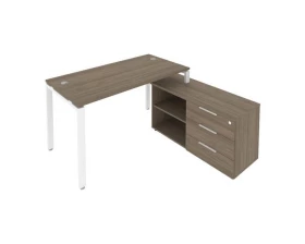 Рабочая станция на П-образном м/к с опорной тумбой правая 150x152x75 Metal System images