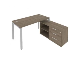 Рабочая станция на П-образном м/к с опорной тумбой правая 150x152x75 Metal System images