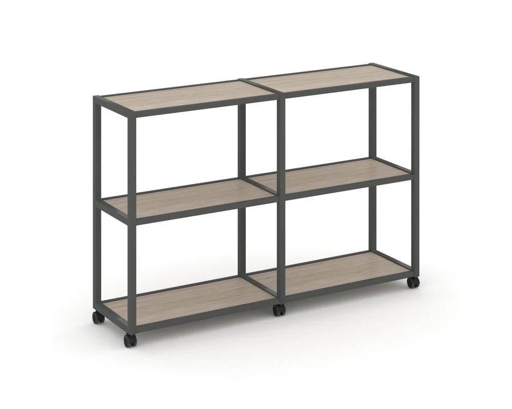 Стеллаж 3 уровня 2 секции VR.LT-STK-311.06 1170x400x1046 Shelf Mobile