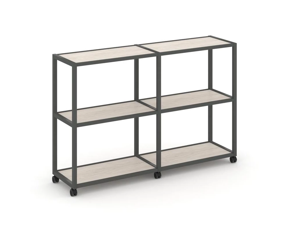 Стеллаж 3 уровня 2 секции VR.LT-STK-311.06 1170x400x1046 Shelf Mobile