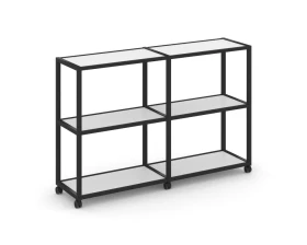 Стеллаж 3 уровня 2 секции VR.LT-STK-311.08 1570x400x1046 Shelf Mobile images