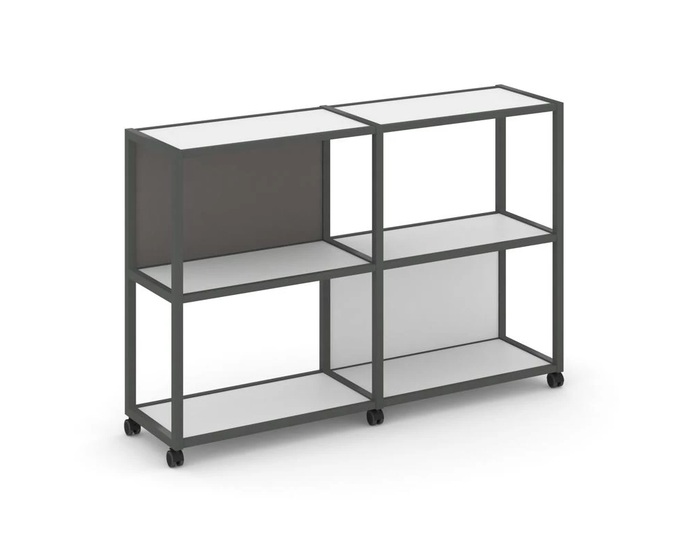 Стеллаж 3 уровня 2 секции VR.LT-STK-312.06 1170x400x1046 Shelf Mobile
