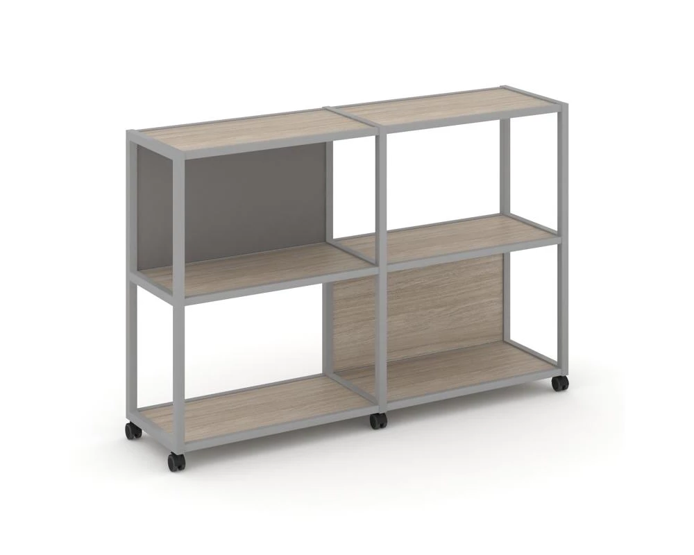 Стеллаж 3 уровня 2 секции VR.LT-STK-312.08 1570x400x1046 Shelf Mobile