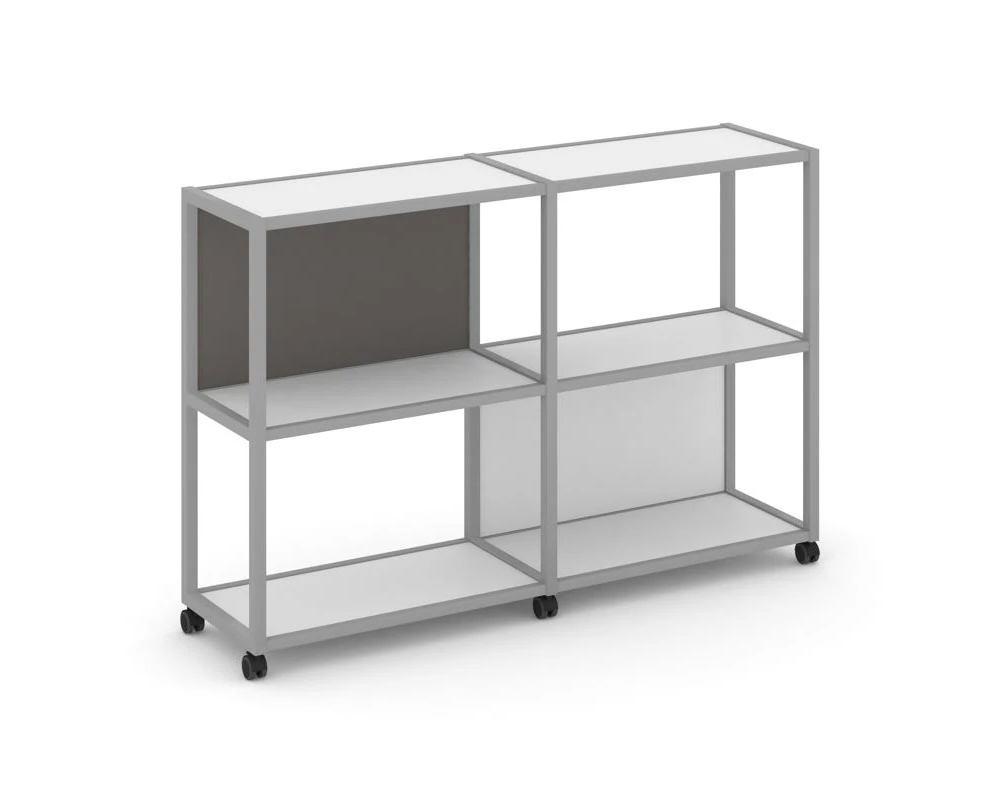 Стеллаж 3 уровня 2 секции VR.LT-STK-312.08 1570x400x1046 Shelf Mobile