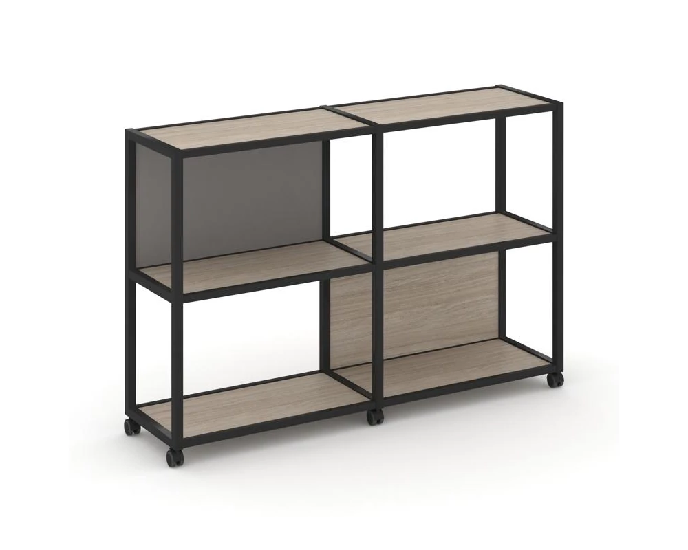 Стеллаж 3 уровня 2 секции VR.LT-STK-312.08 1570x400x1046 Shelf Mobile
