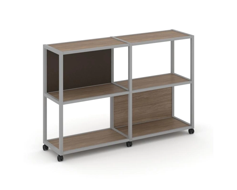 Стеллаж 3 уровня 2 секции VR.LT-STK-312.08 1570x400x1046 Shelf Mobile