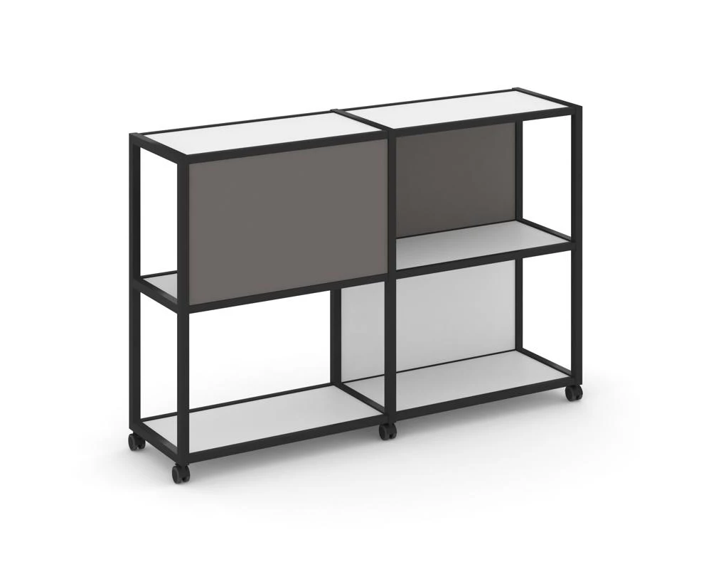 Стеллаж 3 уровня 2 секции VR.LT-STK-313.08 1570x400x1046 Shelf Mobile
