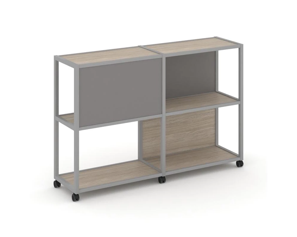 Стеллаж 3 уровня 2 секции VR.LT-STK-313.08 1570x400x1046 Shelf Mobile