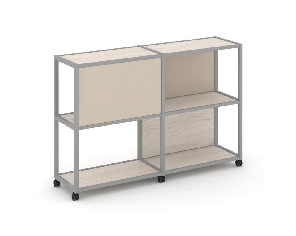 Стеллаж 3 уровня 2 секции VR.LT-STK-313.08 1570x400x1046 Shelf Mobile