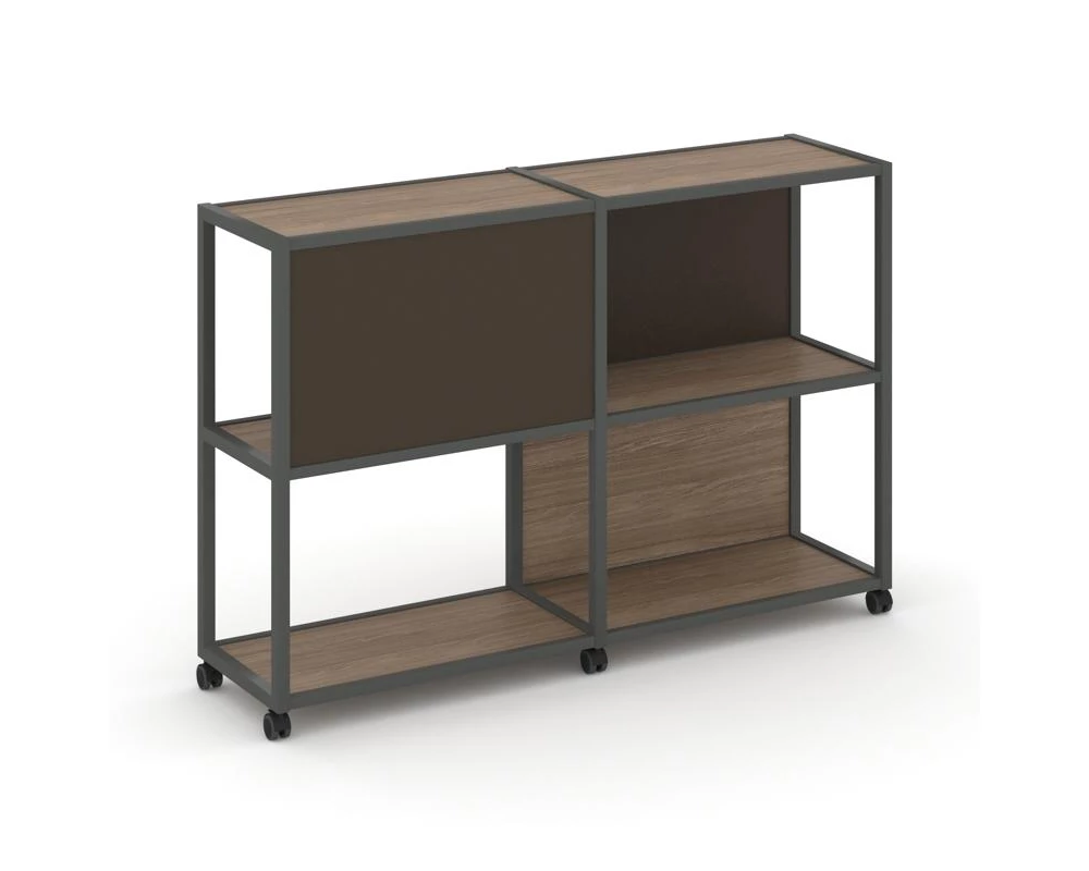Стеллаж 3 уровня 2 секции VR.LT-STK-313.08 1570x400x1046 Shelf Mobile