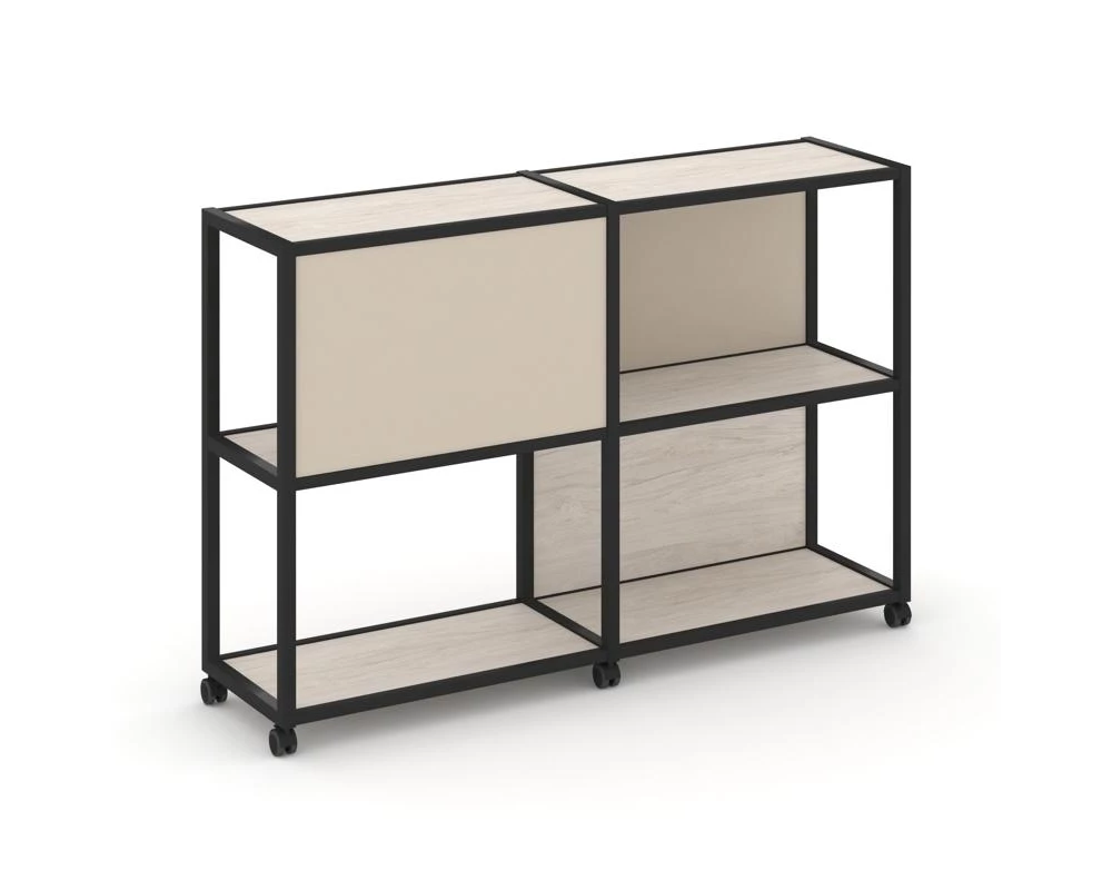 Стеллаж 3 уровня 2 секции VR.LT-STK-313.08 1570x400x1046 Shelf Mobile