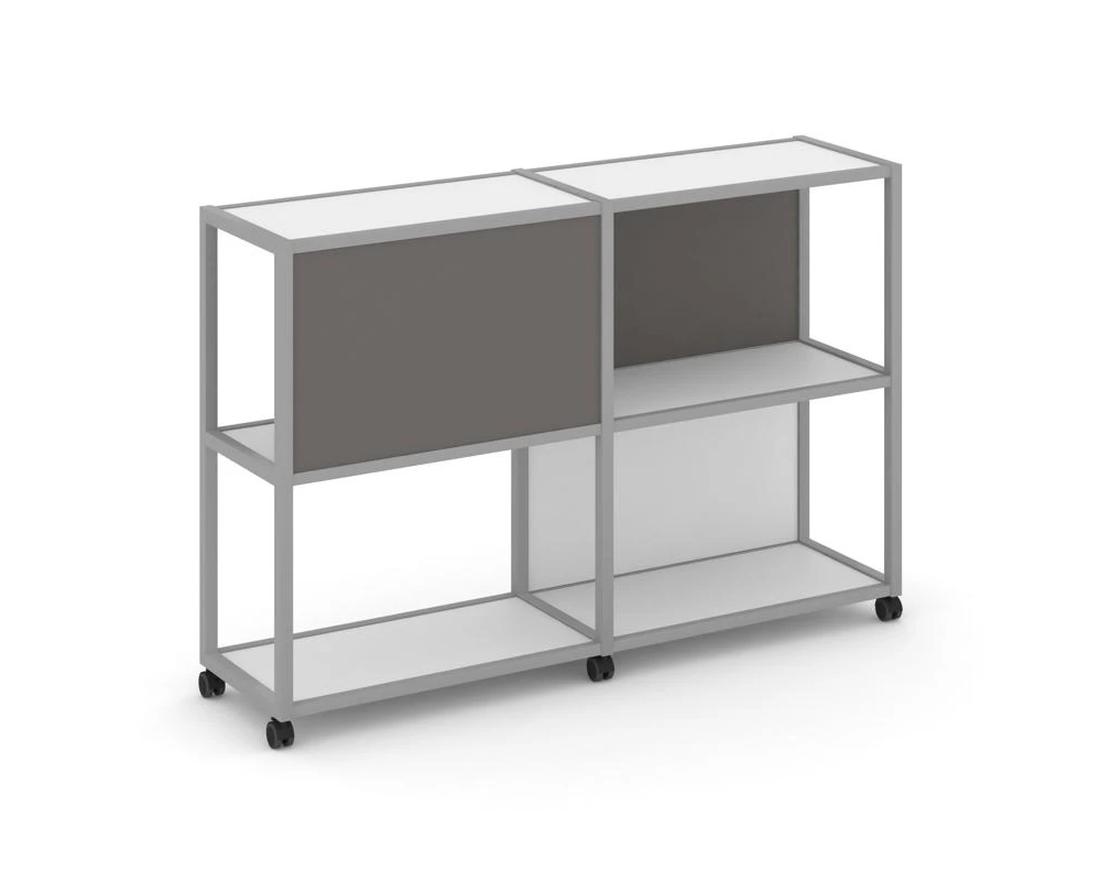 Стеллаж 3 уровня 2 секции VR.LT-STK-313.10 1970x400x1046 Шелф Мобайл / Shelf Mobile