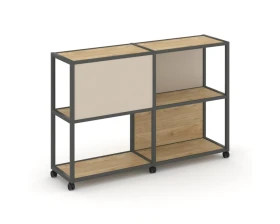 Стеллаж 3 уровня 2 секции VR.LT-STK-313.10 1970x400x1046 Шелф Мобайл / Shelf Mobile images