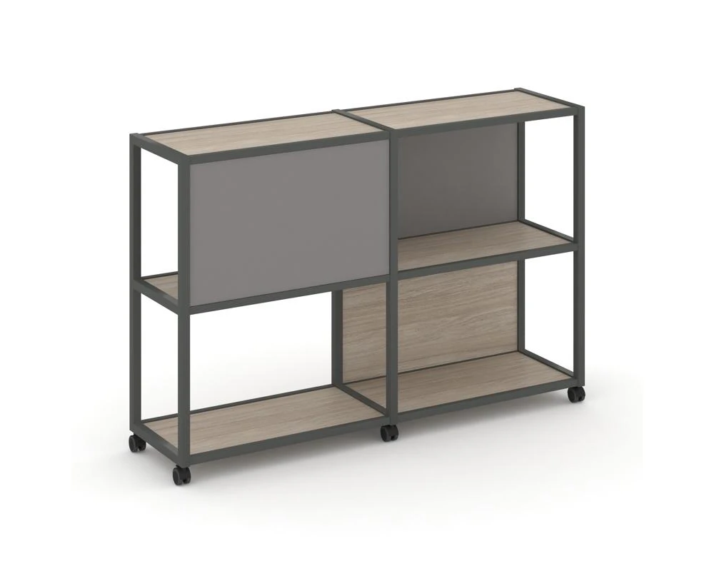 Стеллаж 3 уровня 2 секции VR.LT-STK-313.10 1970x400x1046 Шелф Мобайл / Shelf Mobile