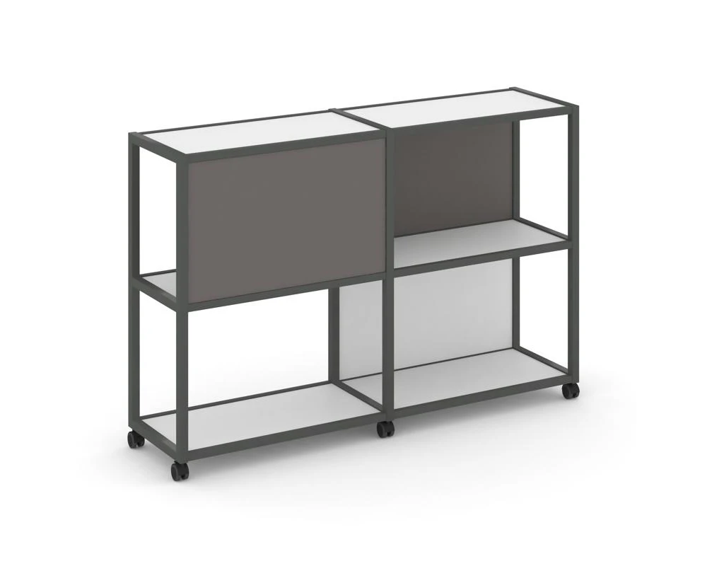 Стеллаж 3 уровня 2 секции VR.LT-STK-313.10 1970x400x1046 Шелф Мобайл / Shelf Mobile
