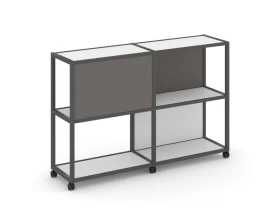 Стеллаж 3 уровня 2 секции VR.LT-STK-313.10 1970x400x1046 Шелф Мобайл / Shelf Mobile images