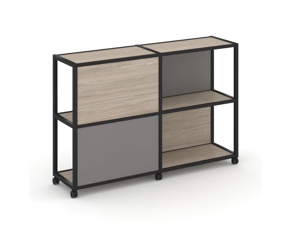 Стеллаж 3 уровня 2 секции VR.LT-STK-314.08 1570x400x1046 Shelf Mobile