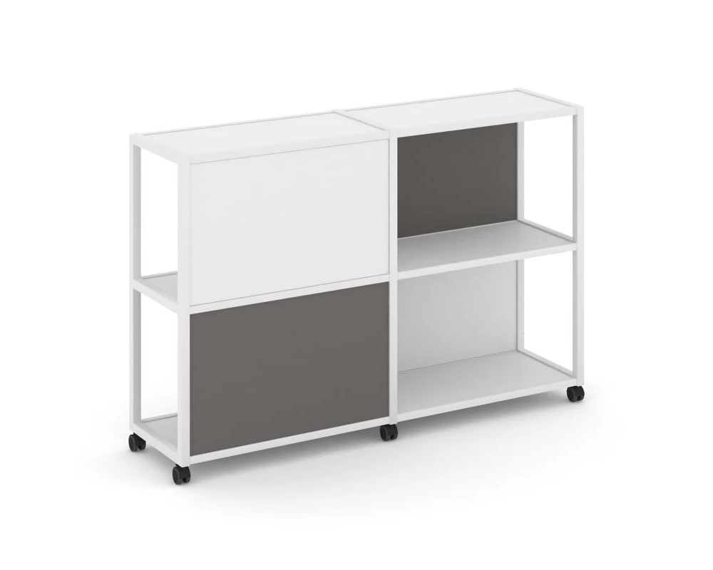 Стеллаж 3 уровня 2 секции VR.LT-STK-314.08 1570x400x1046 Shelf Mobile