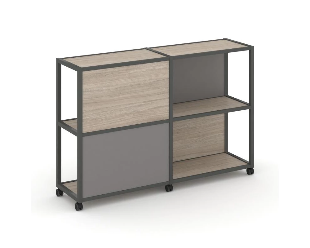 Стеллаж 3 уровня 2 секции VR.LT-STK-314.08 1570x400x1046 Shelf Mobile