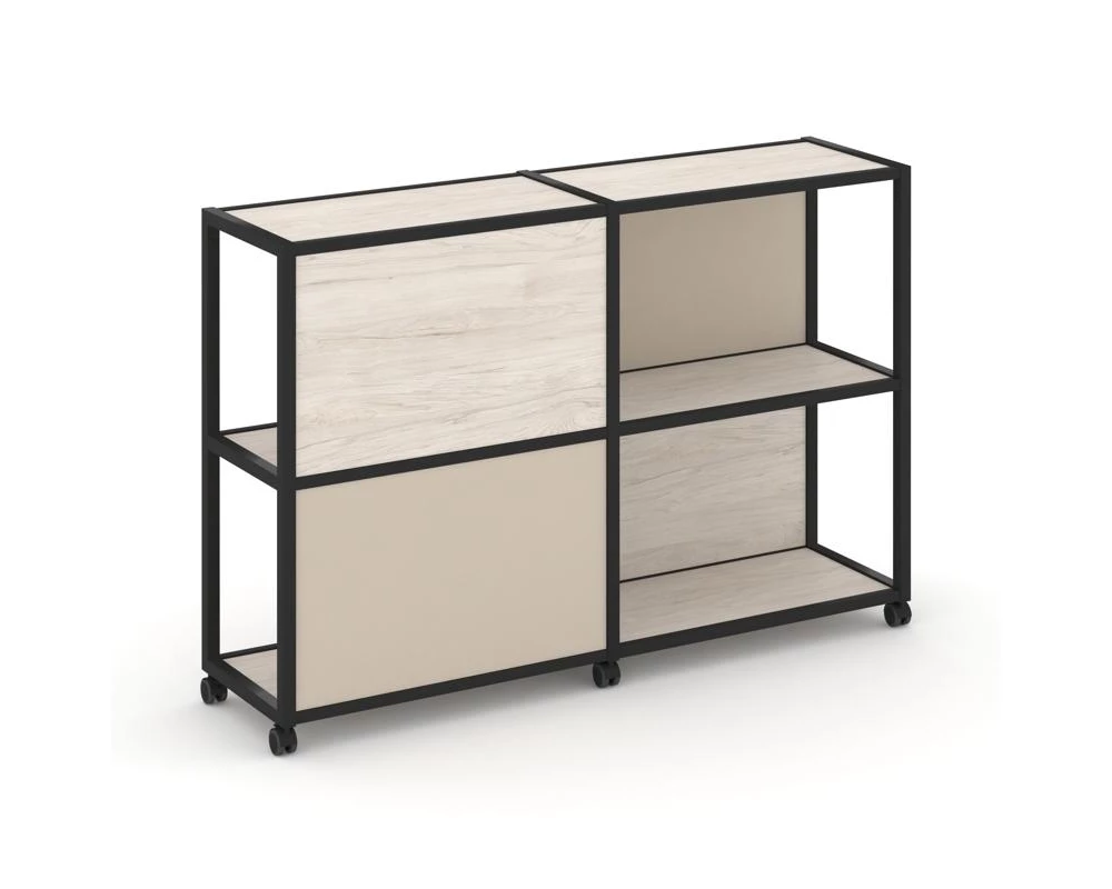 Стеллаж 3 уровня 2 секции VR.LT-STK-314.08 1570x400x1046 Shelf Mobile