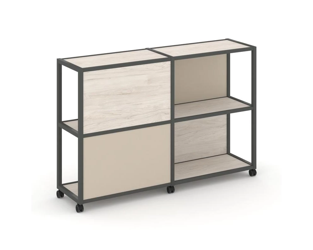 Стеллаж 3 уровня 2 секции VR.LT-STK-314.08 1570x400x1046 Shelf Mobile