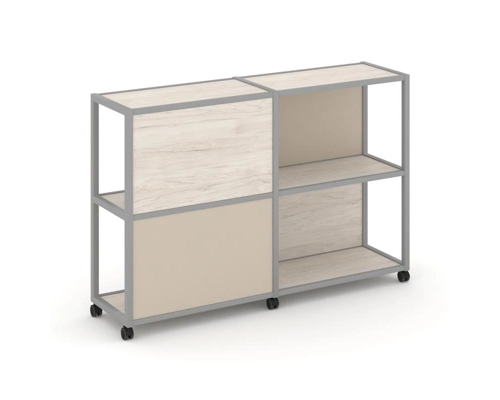 Стеллаж 3 уровня 2 секции VR.LT-STK-314.08 1570x400x1046 Shelf Mobile