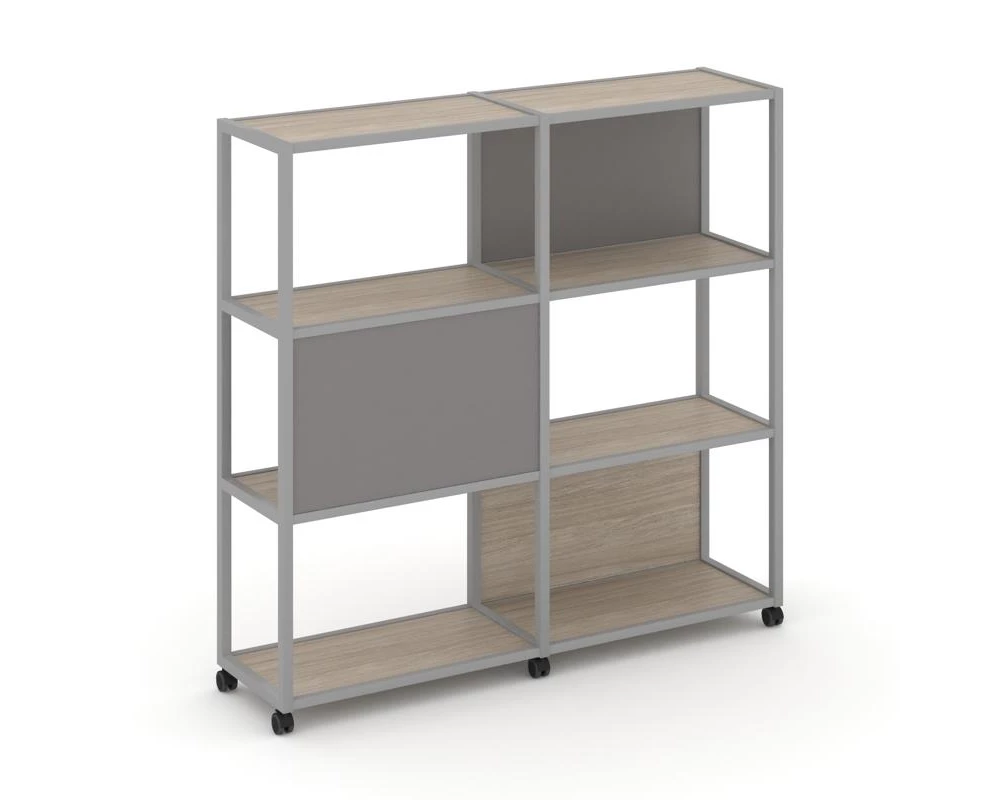 Стеллаж 4 уровня 2 секции VR.LT-STK-414.06 1170x400x1523 Shelf Mobile