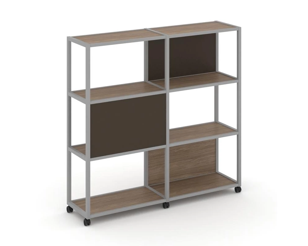 Стеллаж 4 уровня 2 секции VR.LT-STK-414.06 1170x400x1523 Shelf Mobile