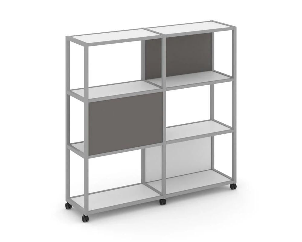 Стеллаж 4 уровня 2 секции VR.LT-STK-414.06 1170x400x1523 Shelf Mobile