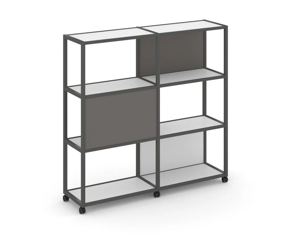 Стеллаж 4 уровня 2 секции VR.LT-STK-414.06 1170x400x1523 Shelf Mobile