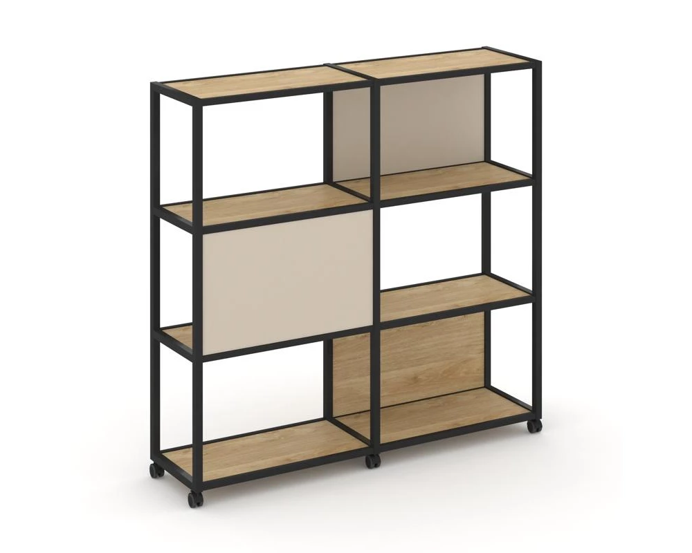 Стеллаж 4 уровня 2 секции VR.LT-STK-414.06 1170x400x1523 Shelf Mobile