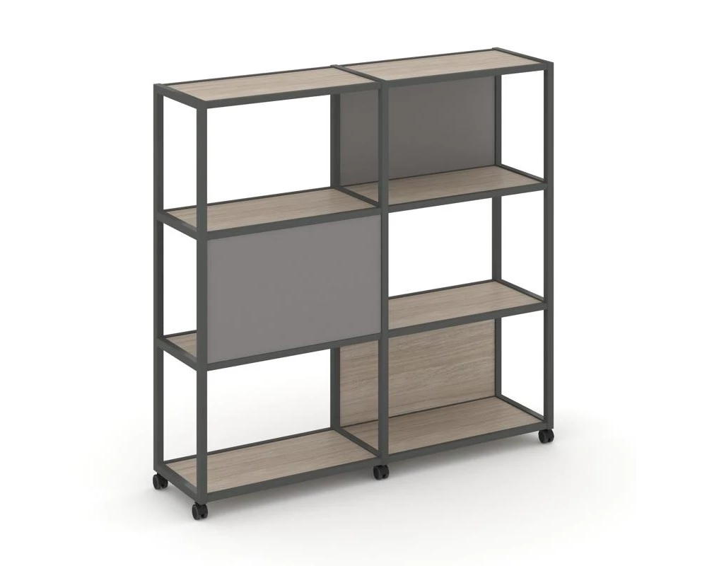 Стеллаж 4 уровня 2 секции VR.LT-STK-414.06 1170x400x1523 Shelf Mobile