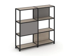 Стеллаж 4 уровня 2 секции VR.LT-STK-414.06 1170x400x1523 Shelf Mobile images