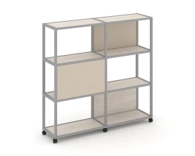 Стеллаж 4 уровня 2 секции VR.LT-STK-414.06 1170x400x1523 Shelf Mobile images