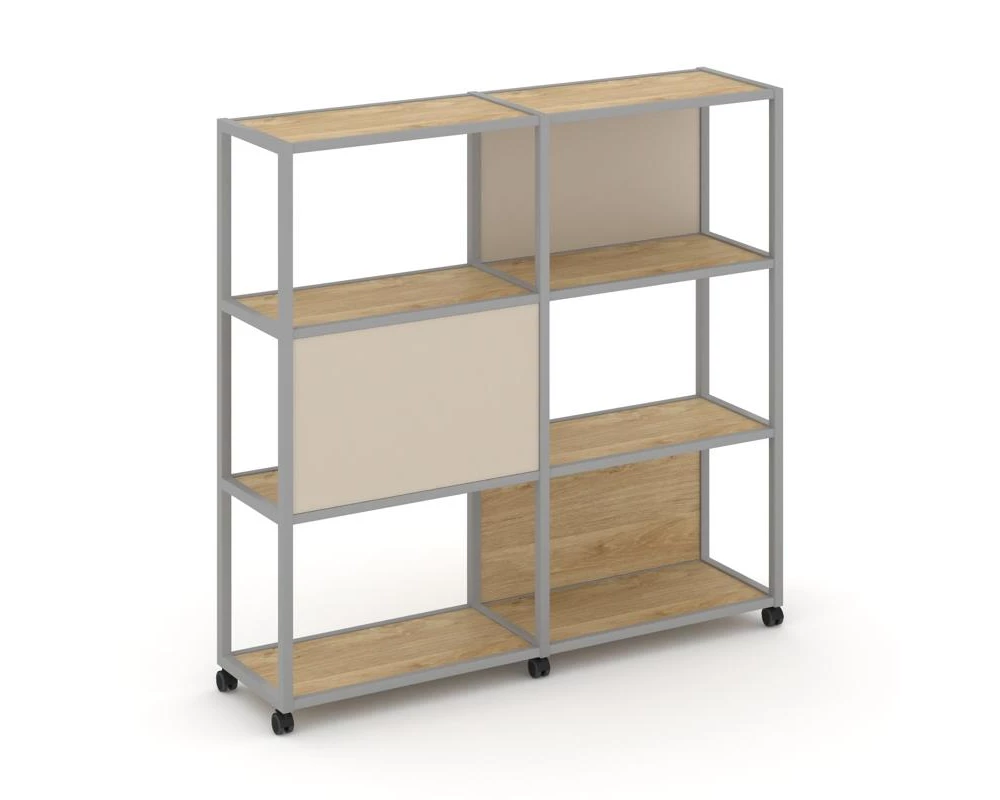 Стеллаж 4 уровня 2 секции VR.LT-STK-414.06 1170x400x1523 Shelf Mobile