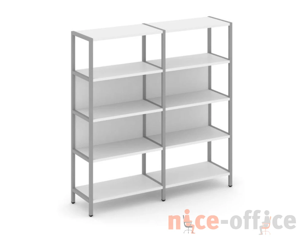 Двухсекционный стеллаж четырехярусный 1590х400х1613 Шелф Систем / Shelf System