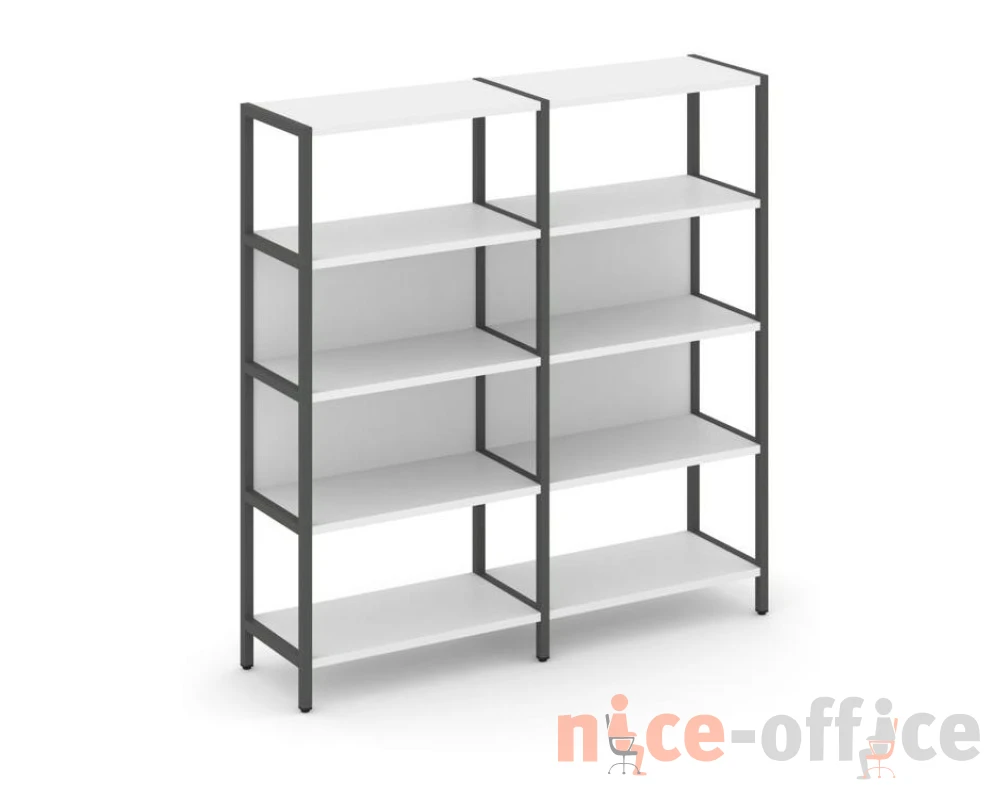 Двухсекционный стеллаж четырехярусный 1590х400х1613 Шелф Систем / Shelf System