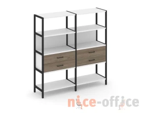 Двухсекционный стеллаж четырехярусный с ящиками 1590х400х1613 Шелф Систем / Shelf System images