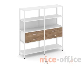 Двухсекционный стеллаж четырехярусный с ящиками 1590х400х1613 Шелф Систем / Shelf System images