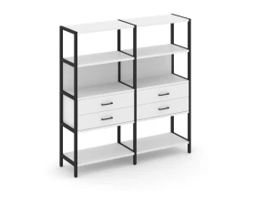Двухсекционный стеллаж четырехярусный с ящиками 1590х400х1613 Шелф Систем / Shelf System images