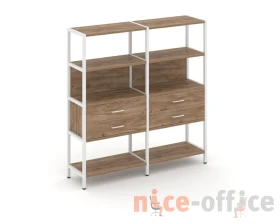 Двухсекционный стеллаж четырехярусный с ящиками 1590х400х1613 Шелф Систем / Shelf System images