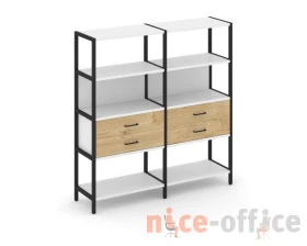 Двухсекционный стеллаж четырехярусный с ящиками 1590х400х1613 Шелф Систем / Shelf System images