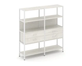 Двухсекционный стеллаж четырехярусный с ящиками 1590х400х1613 Шелф Систем / Shelf System images