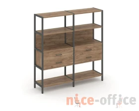Двухсекционный стеллаж четырехярусный с ящиками 1590х400х1613 Шелф Систем / Shelf System images