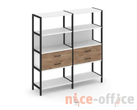 Двухсекционный стеллаж четырехярусный с ящиками 1590х400х1613 Шелф Систем / Shelf System images