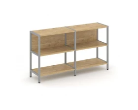 Двухсекционный стеллаж двухярусный 1590х400х879 Shelf System images