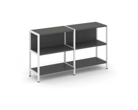 Двухсекционный стеллаж двухярусный 1590х400х879 Shelf System images