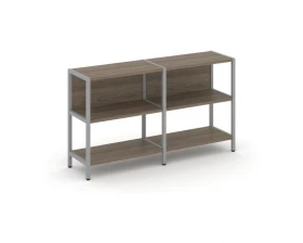 Двухсекционный стеллаж двухярусный 1590х400х879 Shelf System images